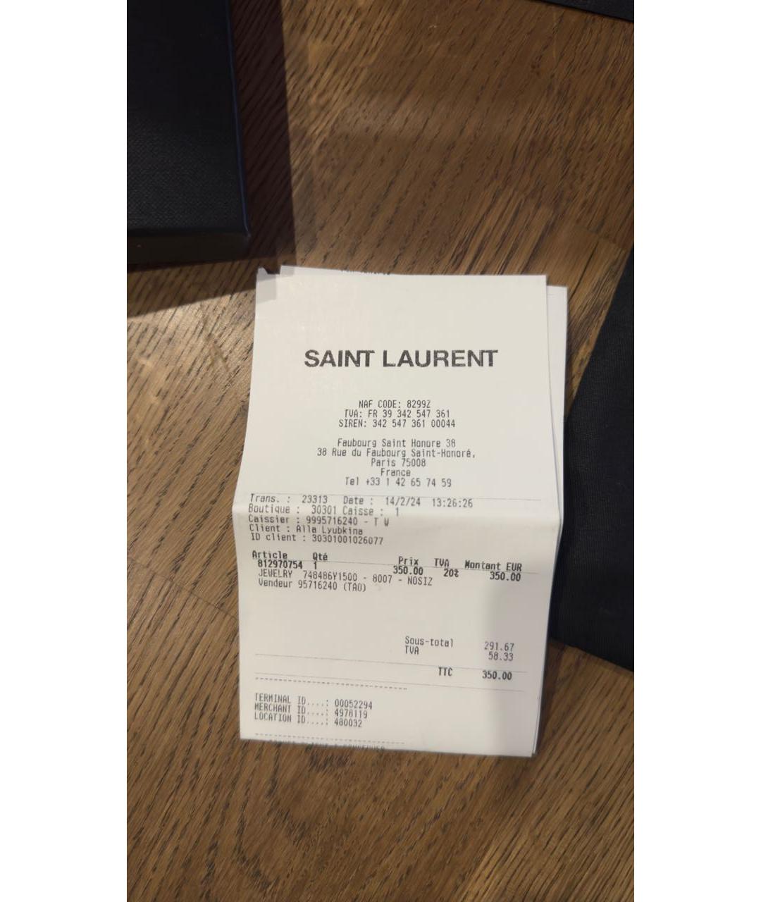 SAINT LAURENT Золотая латунная булавка / брошь, фото 5