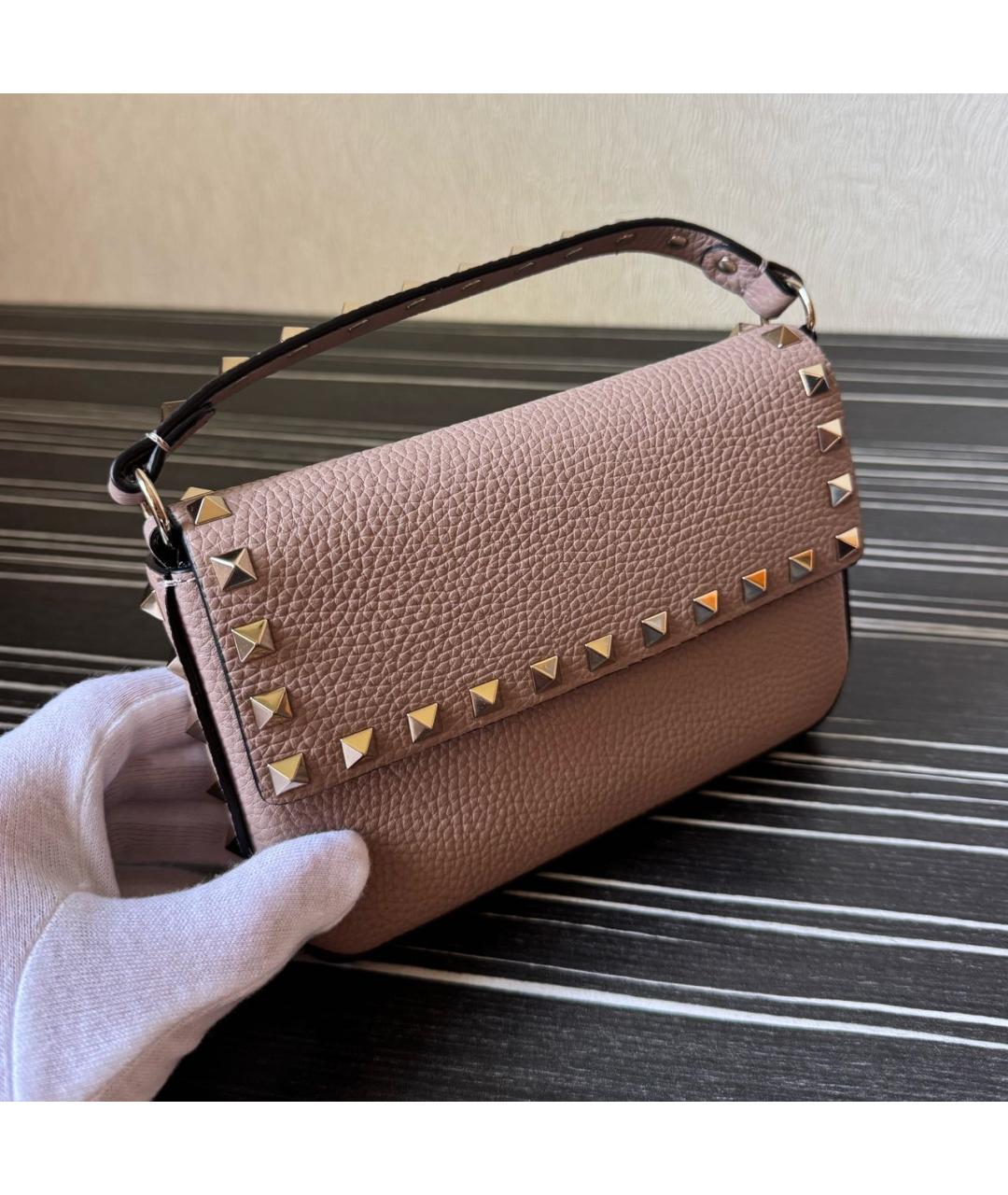 VALENTINO Бежевая кожаная сумка через плечо, фото 2