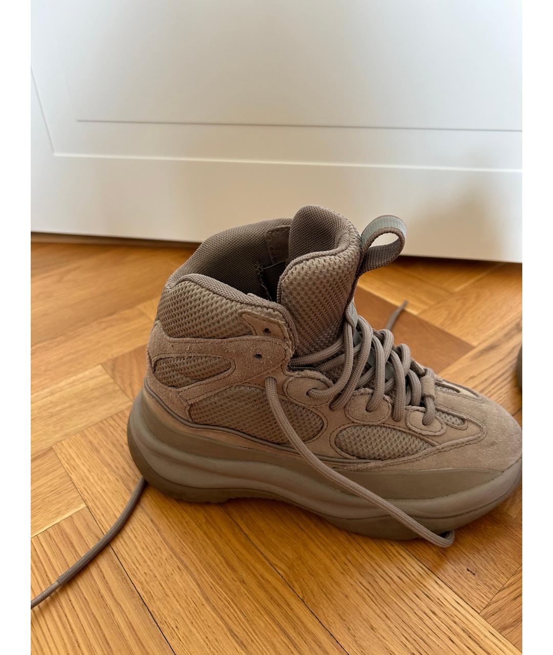 YEEZY Бежевые резиновые кроссовки, фото 6
