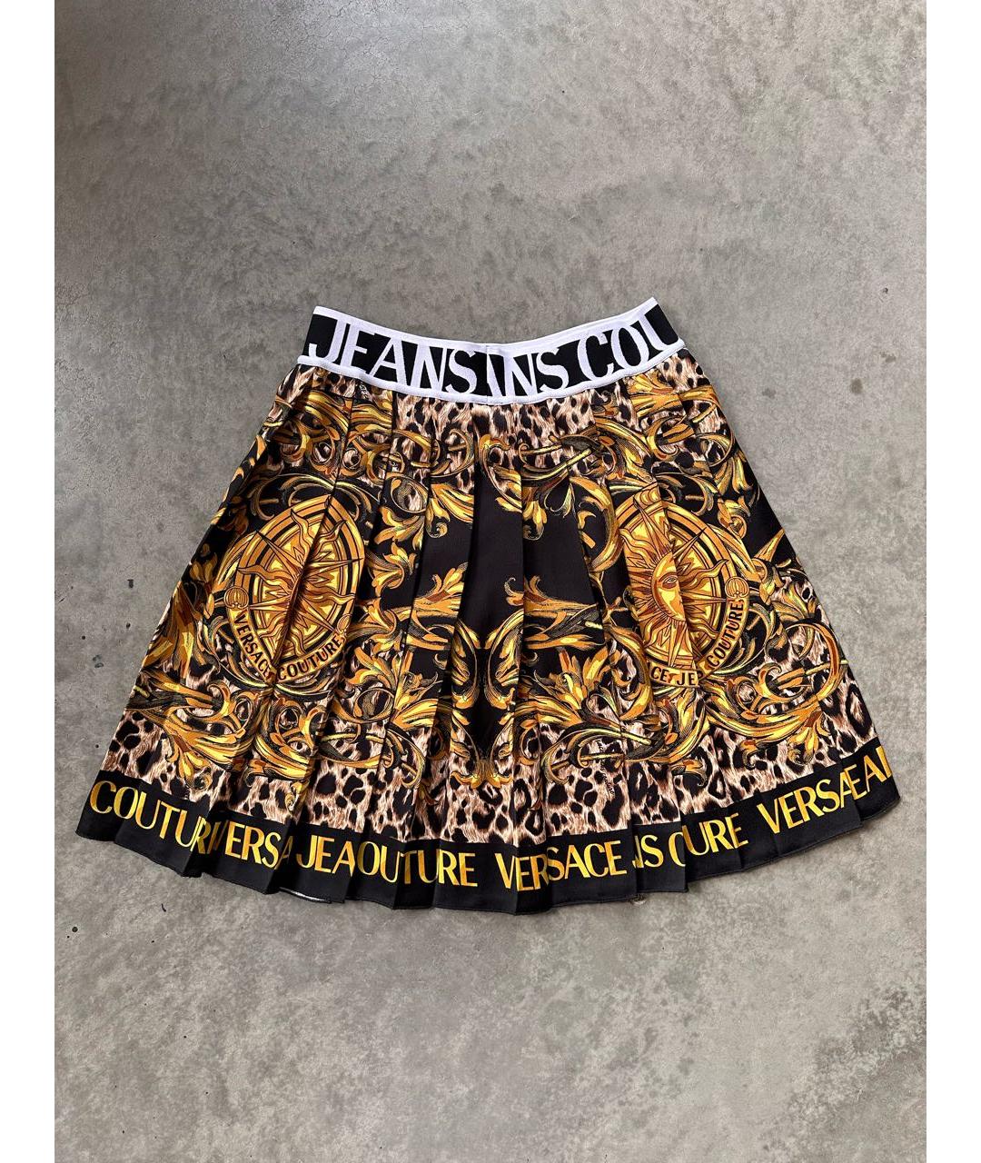 VERSACE JEANS COUTURE Золотая юбка мини, фото 3