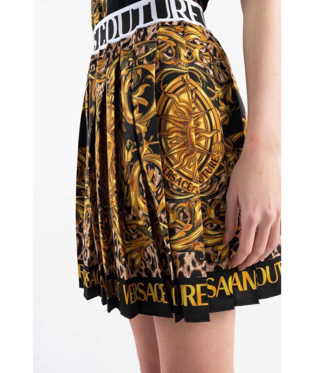 VERSACE JEANS COUTURE Золотая юбка мини, фото 4