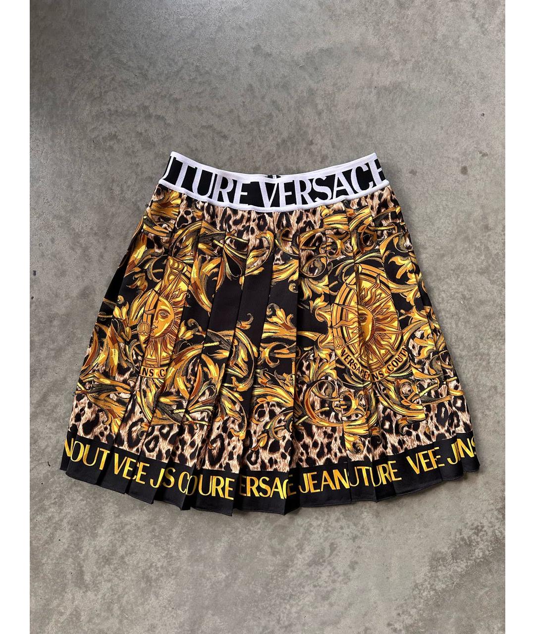 VERSACE JEANS COUTURE Золотая юбка мини, фото 6