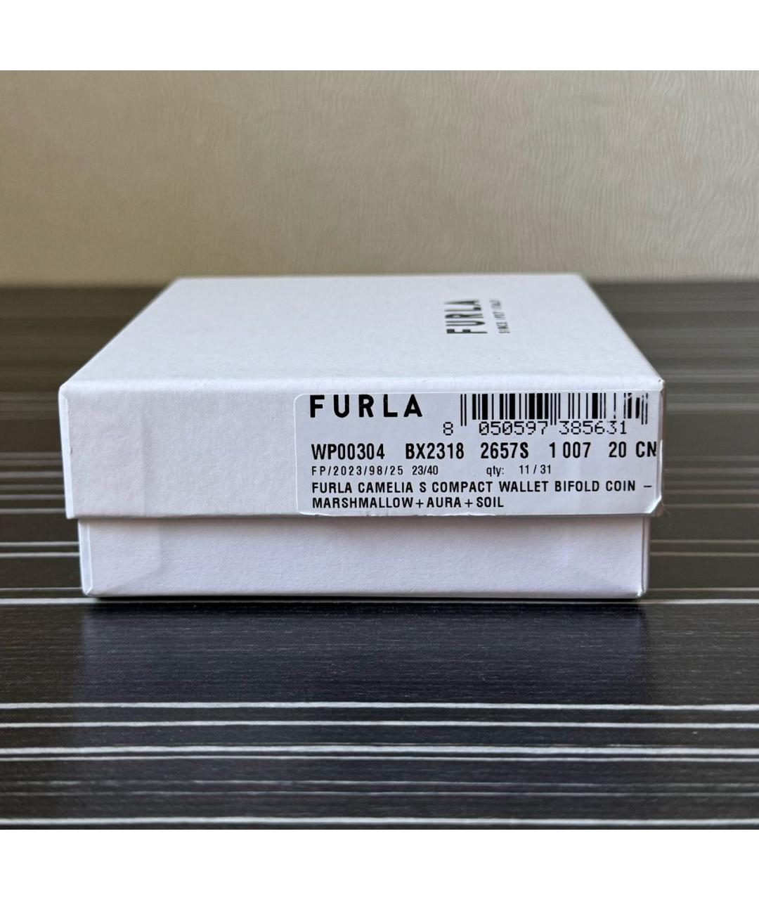 FURLA Белый кожаный кошелек, фото 8