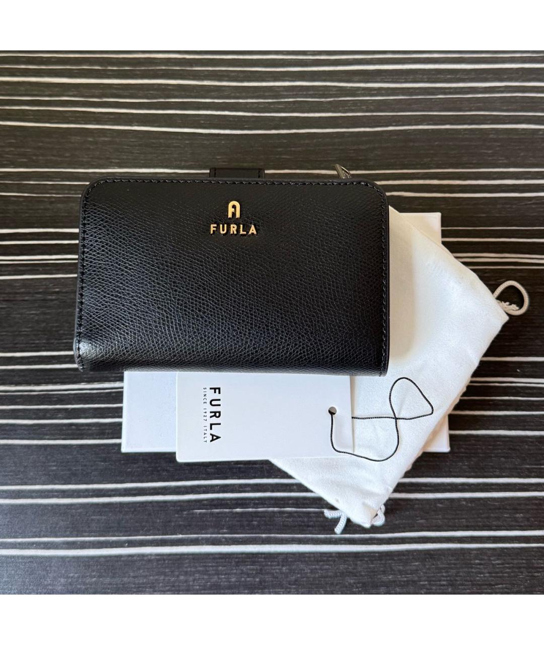 FURLA Черный кожаный кошелек, фото 6