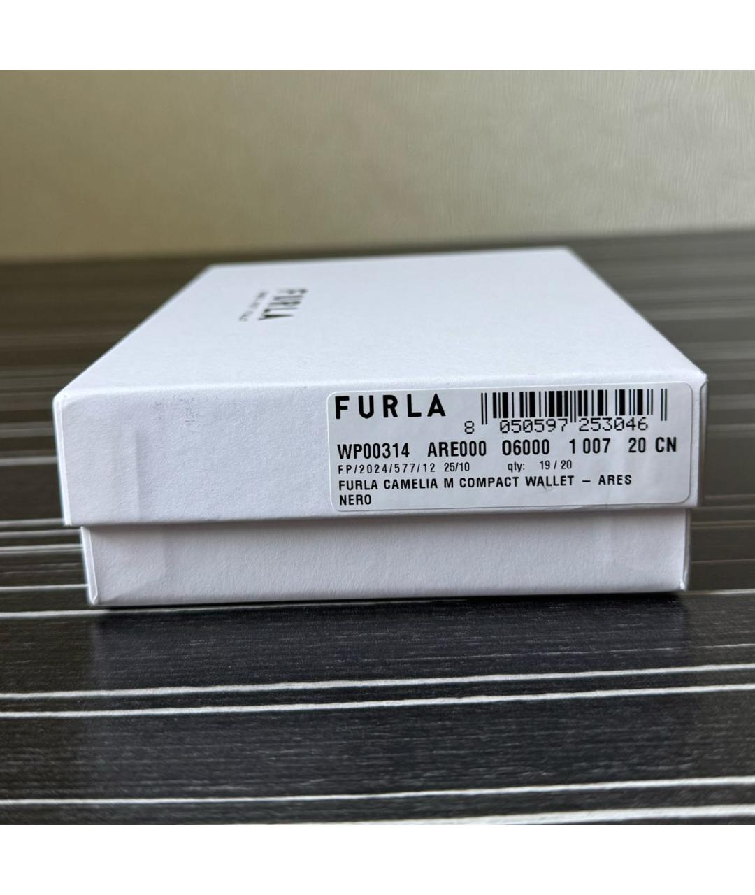 FURLA Черный кожаный кошелек, фото 7