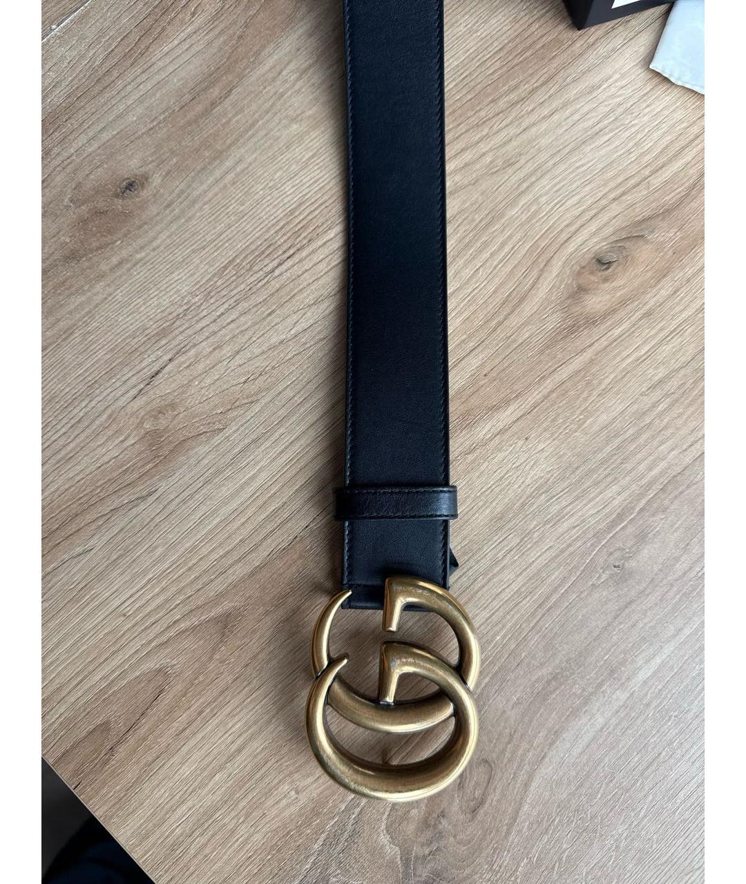 GUCCI Черный кожаный ремень, фото 2