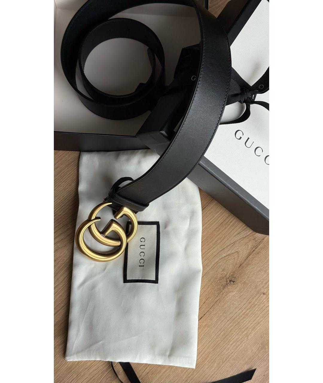 GUCCI Черный кожаный ремень, фото 4