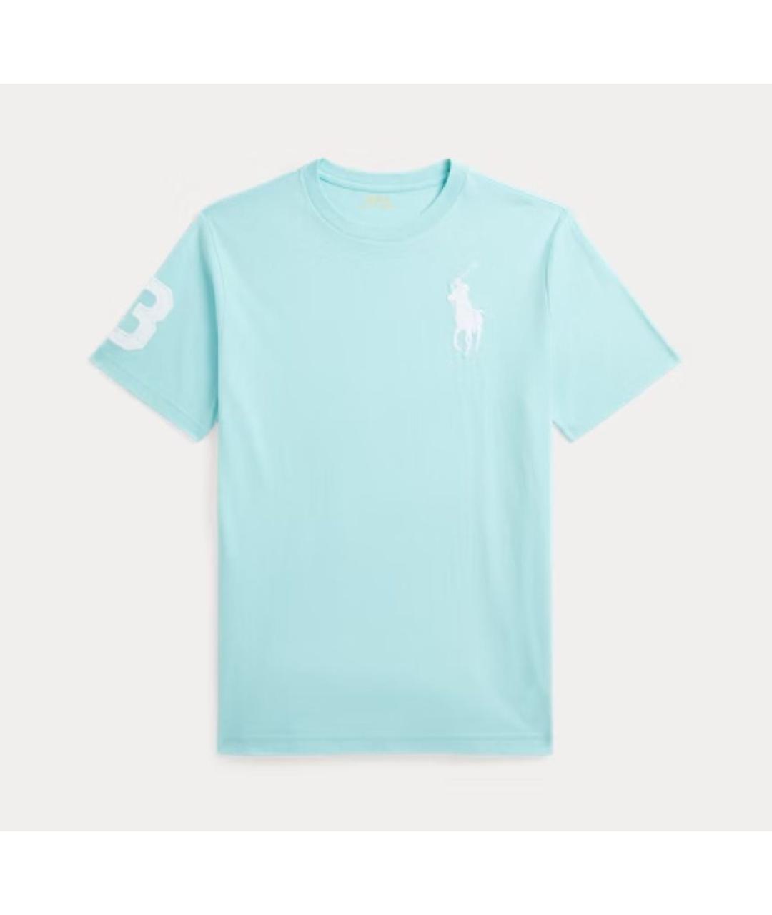 POLO RALPH LAUREN Голубая хлопковая футболка, фото 6
