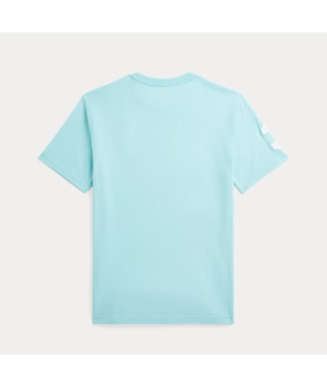 POLO RALPH LAUREN Голубая хлопковая футболка, фото 2