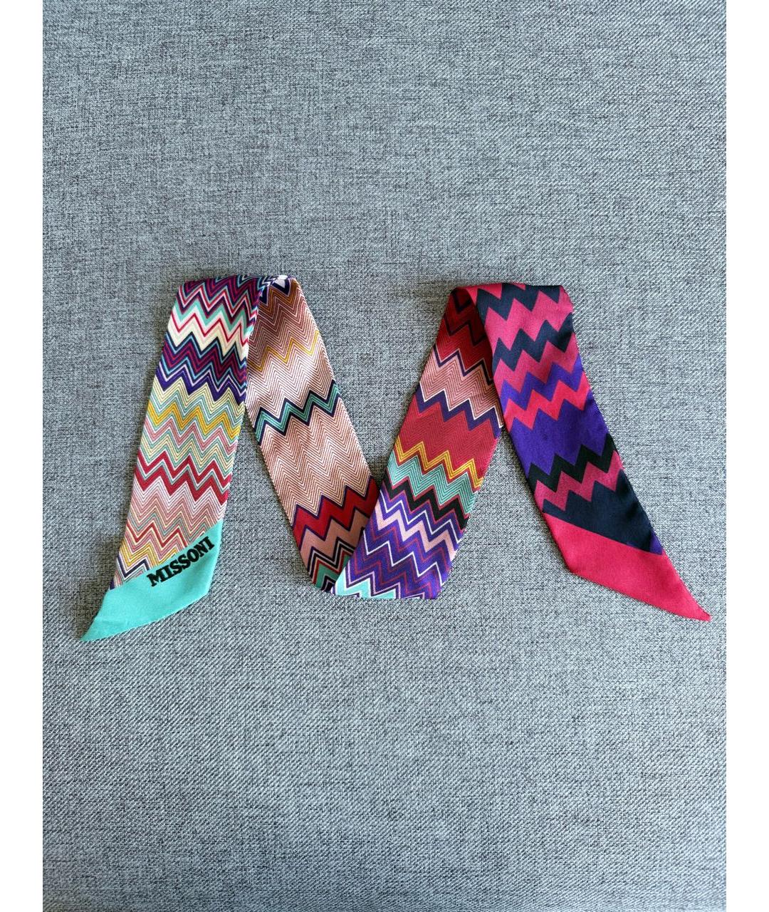 MISSONI Мульти шелковый шарф, фото 4