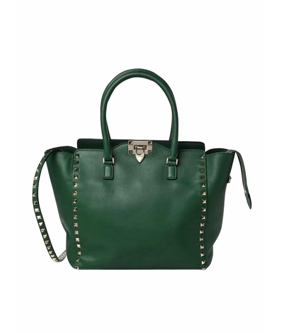 VALENTINO Зеленая кожаная сумка тоут, фото 1