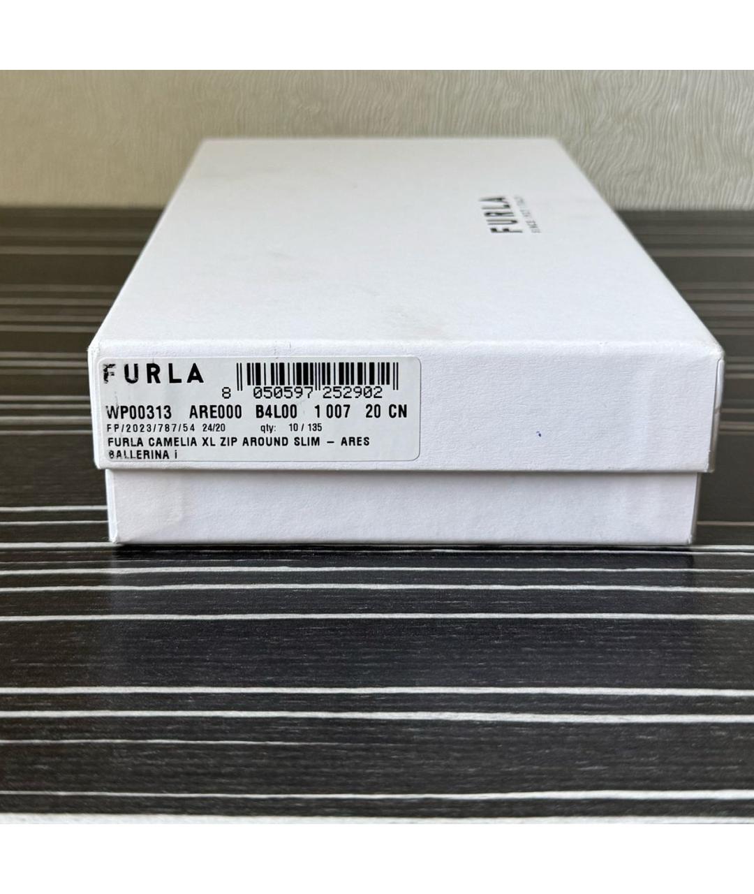 FURLA Бежевый кожаный кошелек, фото 6
