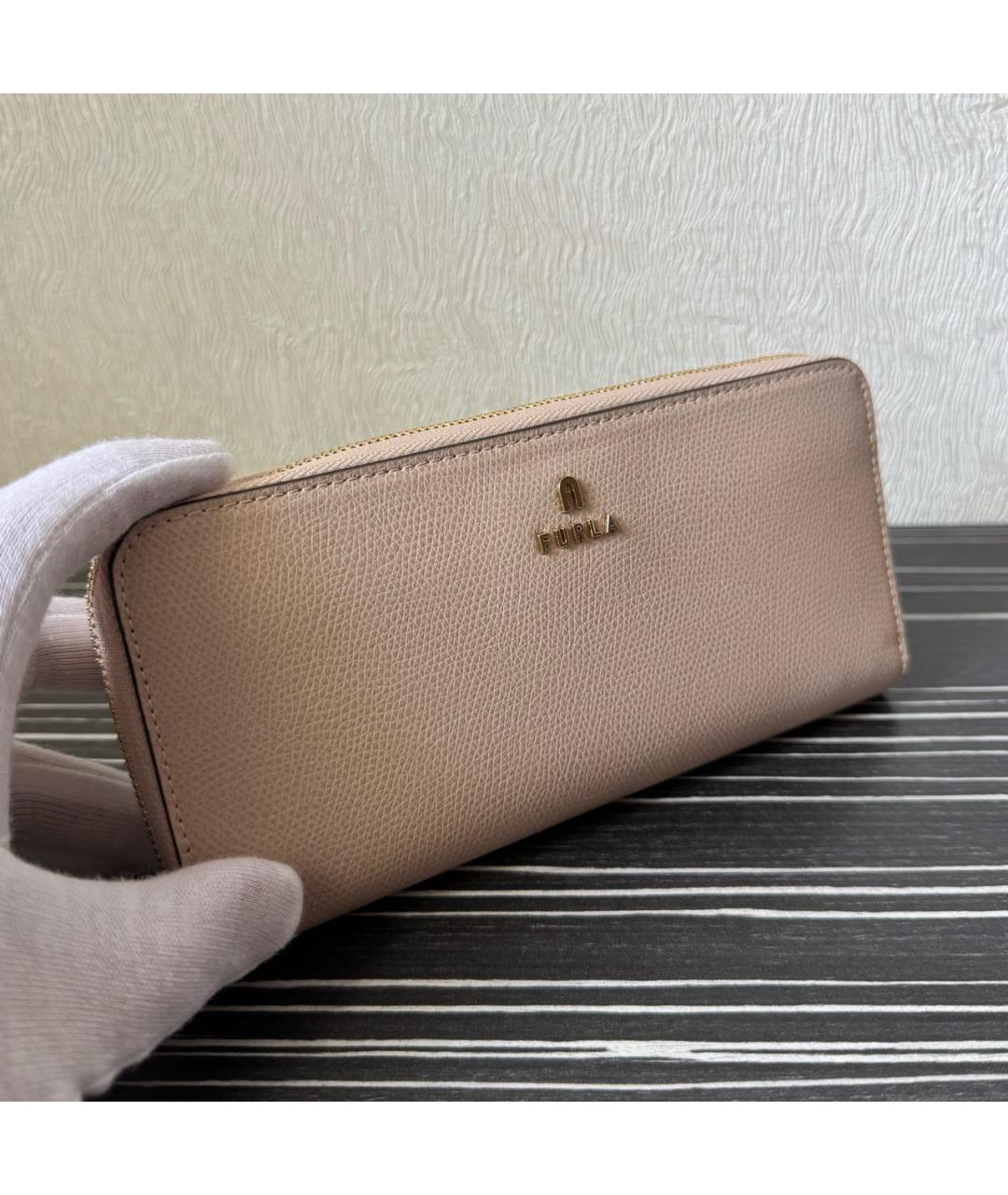 FURLA Бежевый кожаный кошелек, фото 2