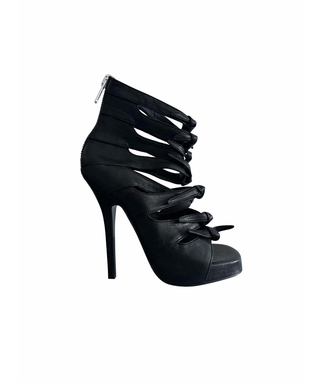 RICK OWENS Черные кожаные босоножки, фото 1