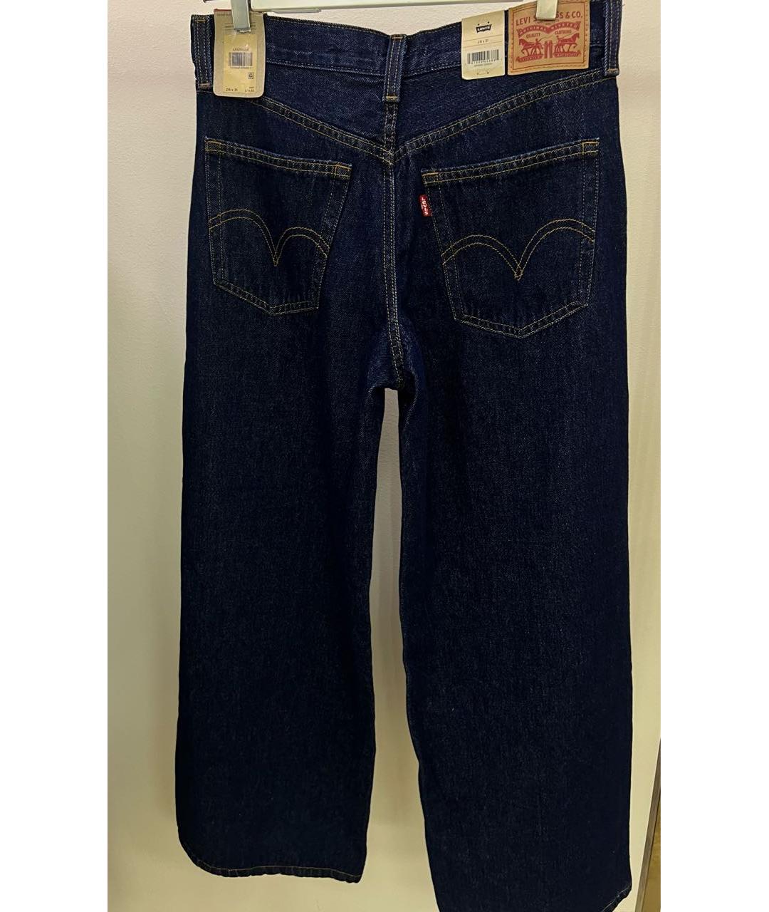 LEVI'S Темно-синие хлопковые прямые джинсы, фото 2