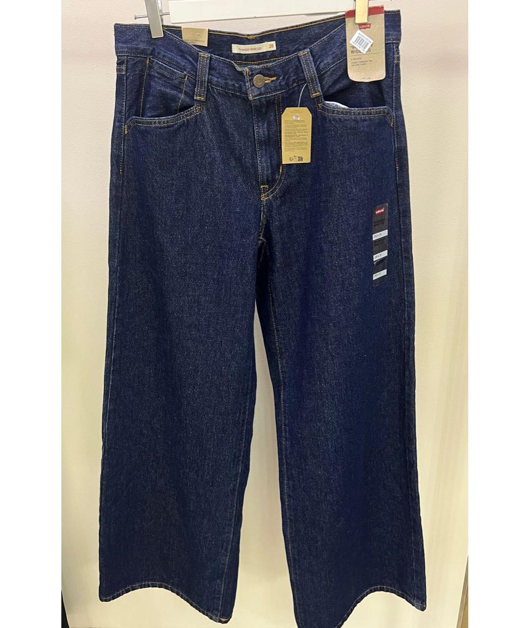 LEVI'S Темно-синие хлопковые прямые джинсы, фото 4