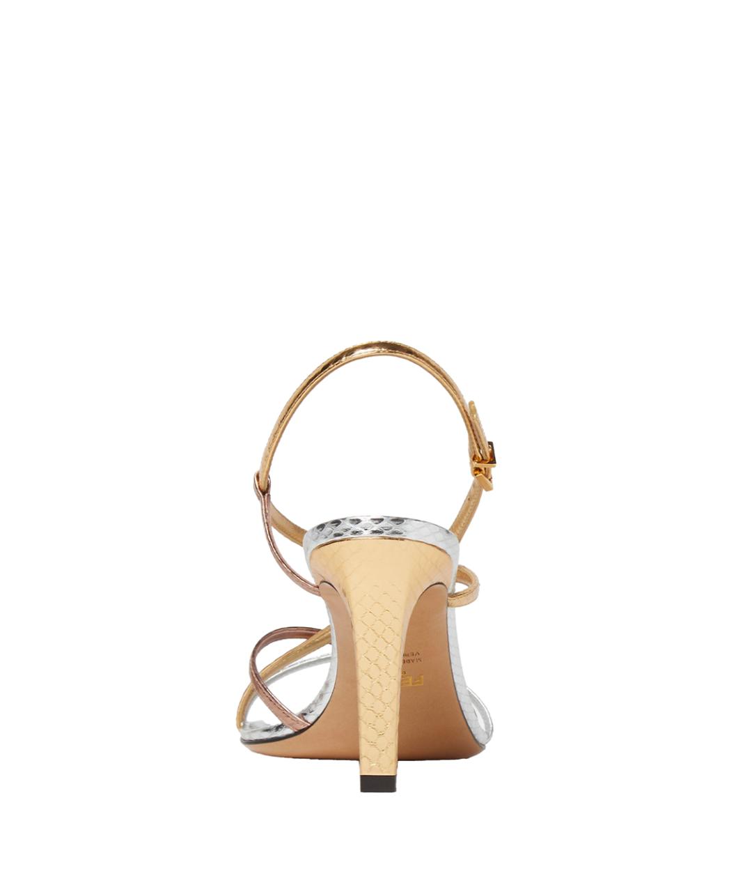 FENDI Золотые туфли, фото 3