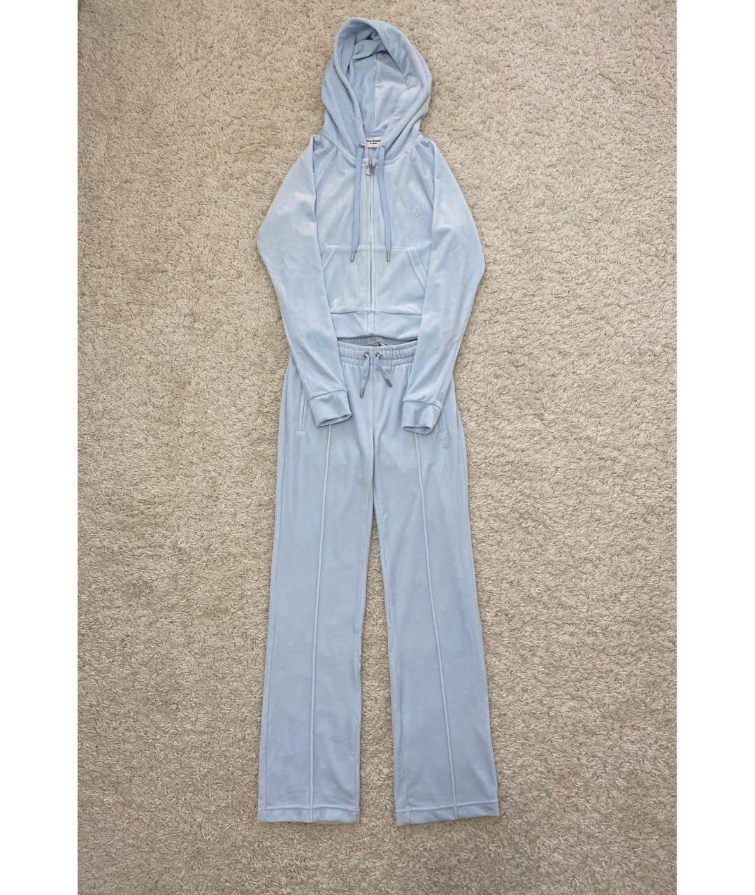 JUICY COUTURE Голубой велюровый спортивные костюмы, фото 9