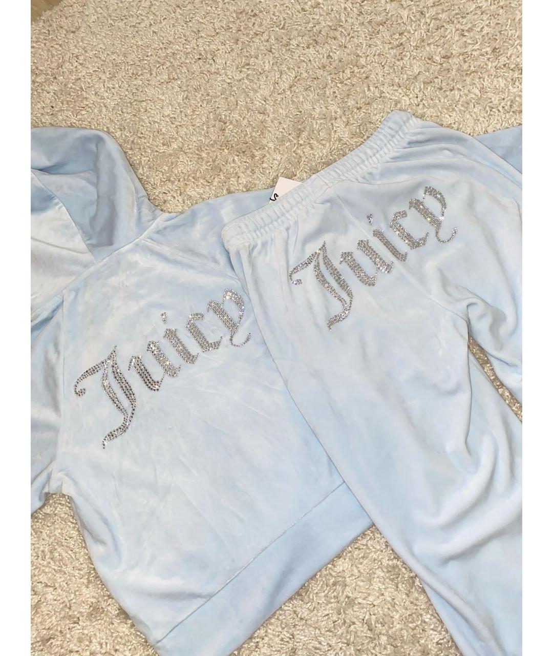 JUICY COUTURE Голубой велюровый спортивные костюмы, фото 6