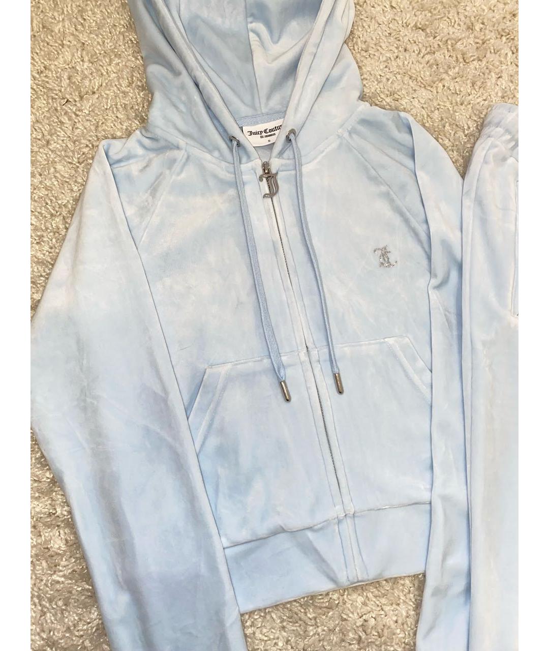 JUICY COUTURE Голубой велюровый спортивные костюмы, фото 4
