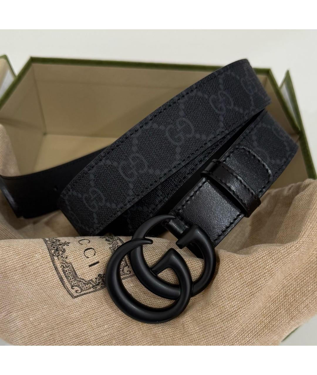 GUCCI Черный кожаный ремень, фото 4