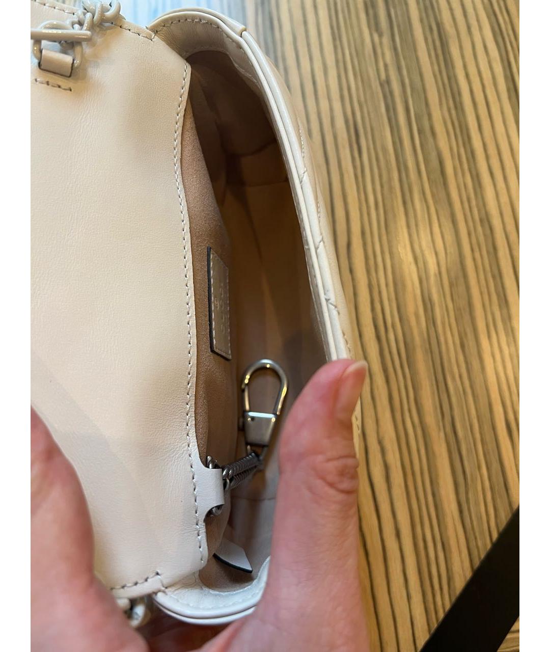 GUCCI Бежевая кожаная сумка через плечо, фото 4