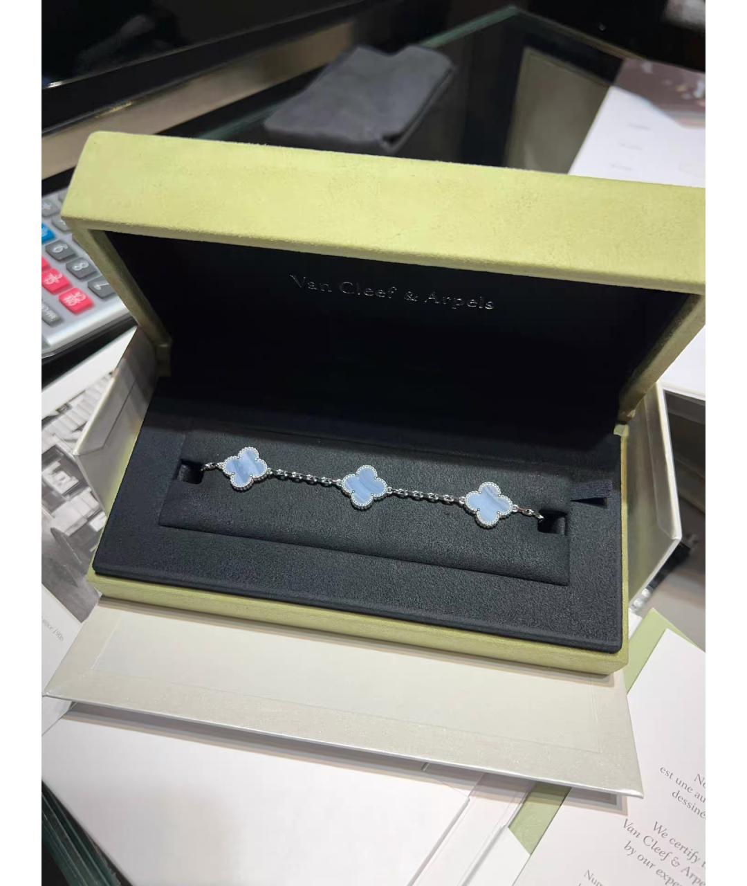 VAN CLEEF & ARPELS Голубой браслет из белого золота, фото 2