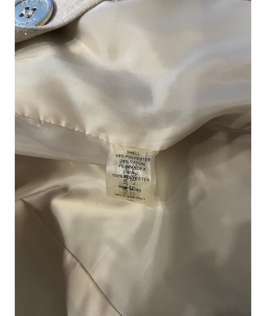CALVIN KLEIN Бежевый полиэстеровый костюм с брюками, фото 5