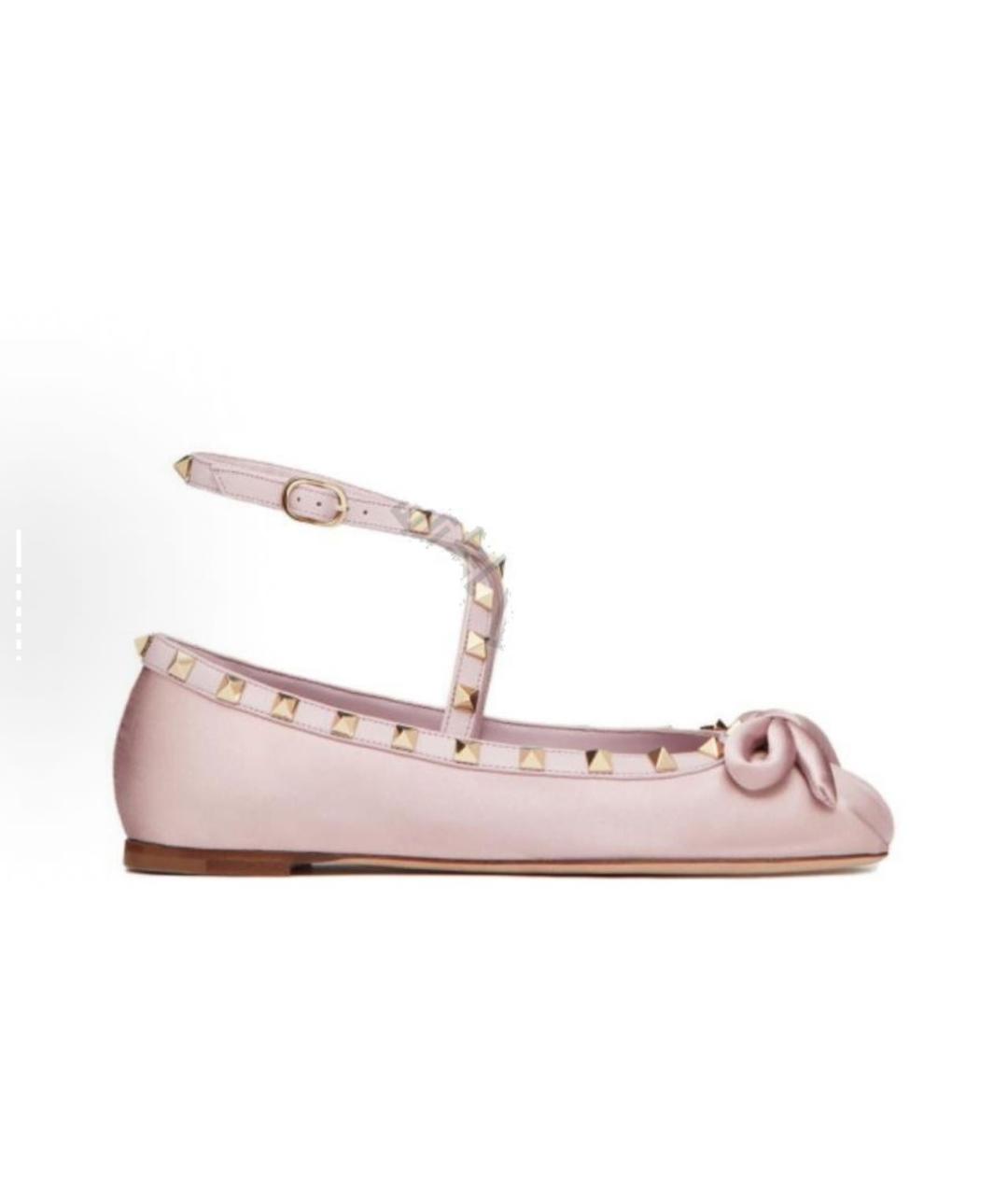 VALENTINO Розовые кожаные балетки, фото 2