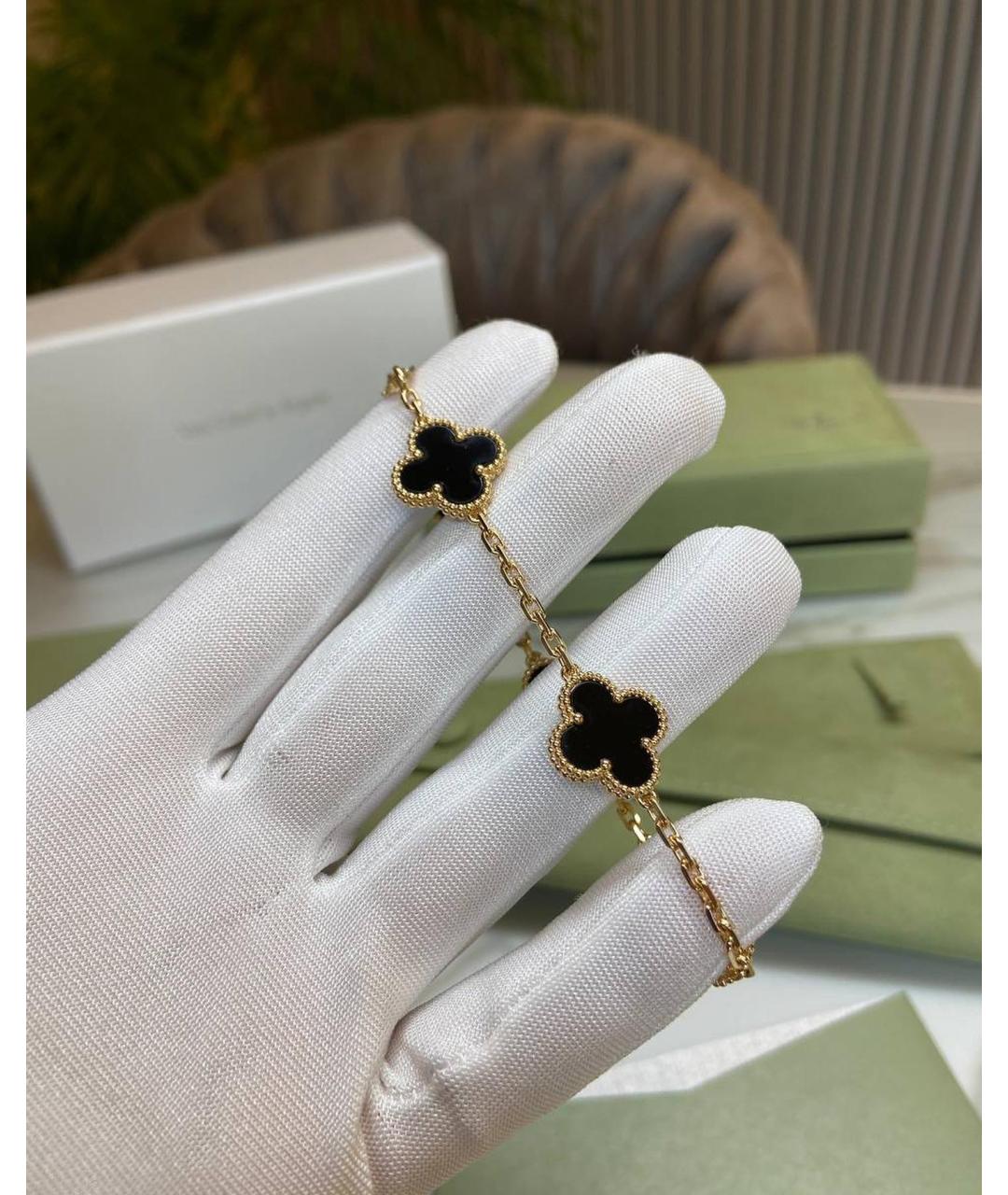 VAN CLEEF & ARPELS Черный браслет из желтого золота, фото 2