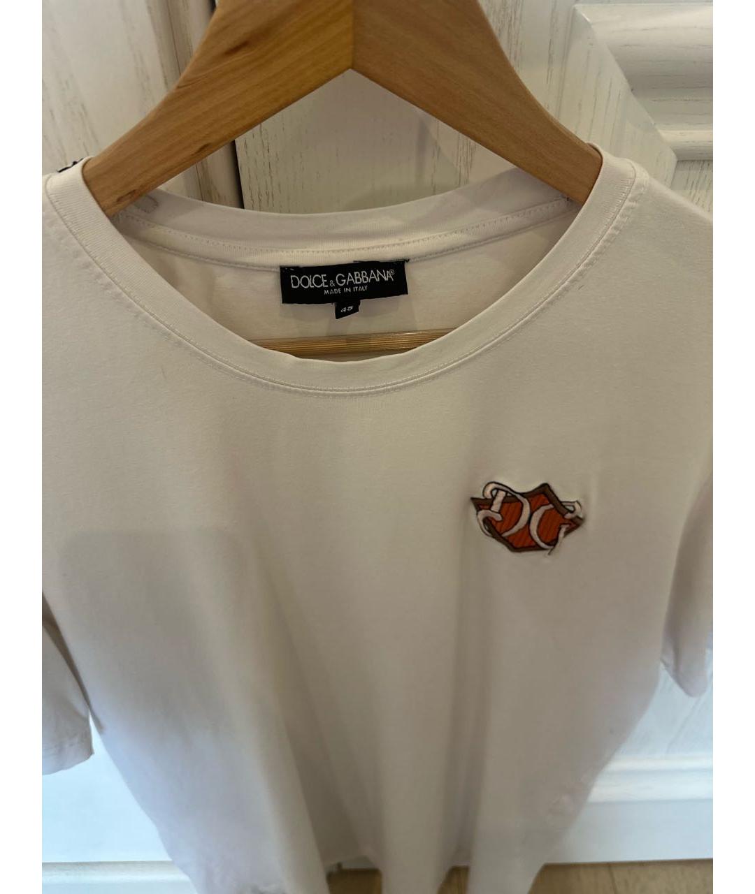 DOLCE&GABBANA Белая хлопковая футболка, фото 3