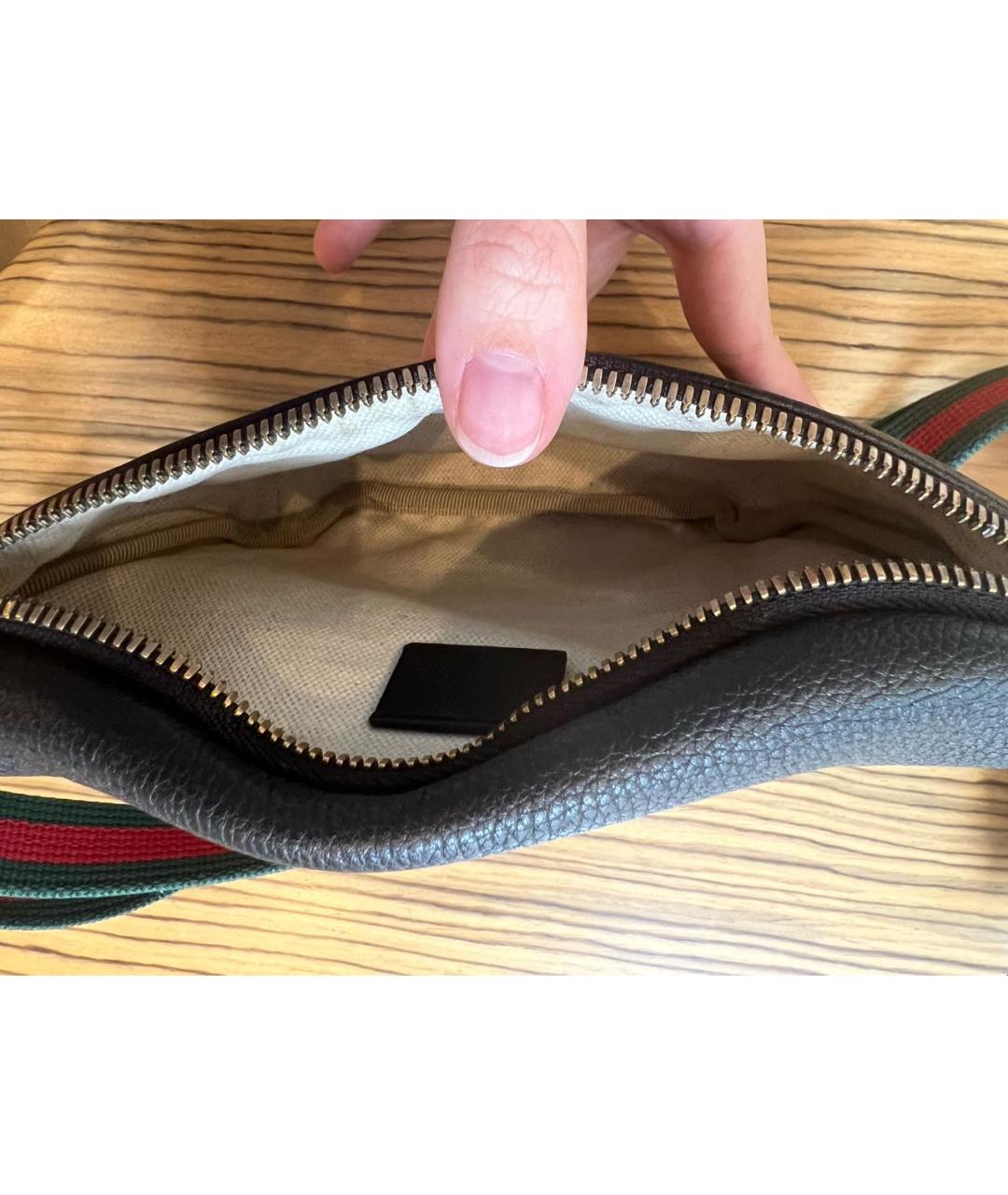 GUCCI Черная кожаная поясная сумка, фото 4