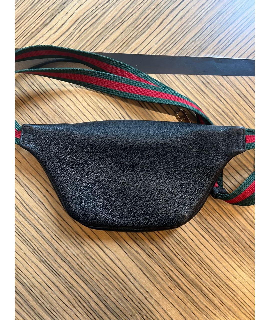 GUCCI Черная кожаная поясная сумка, фото 3