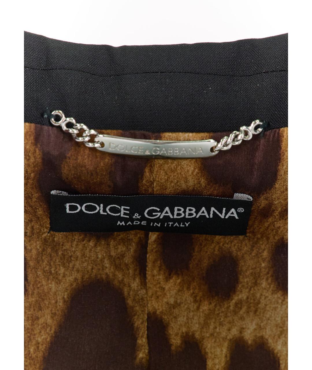 DOLCE&GABBANA Черный шерстяной жакет/пиджак, фото 3