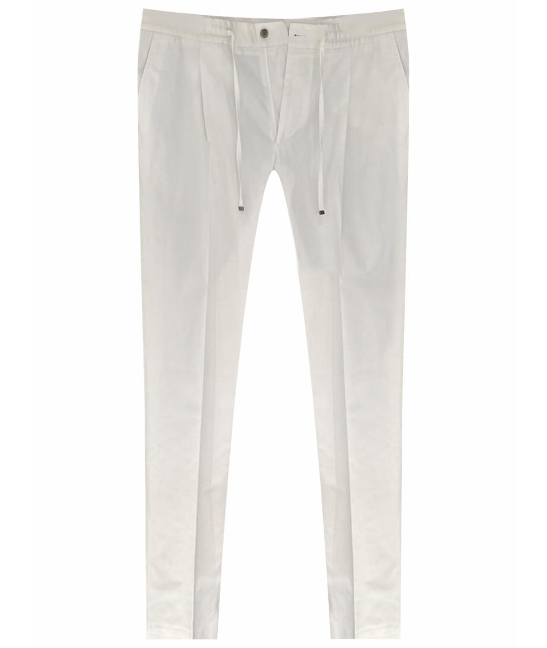 CORNELIANI Белые хлопко-эластановые повседневные брюки, фото 1