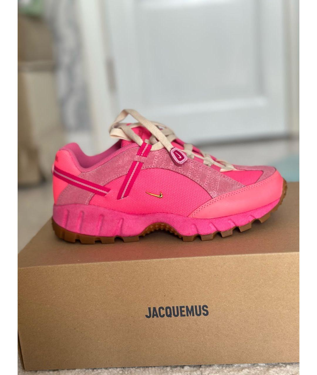 JACQUEMUS Розовые замшевые кроссовки, фото 4