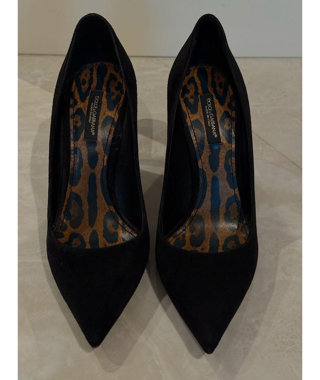 DOLCE&GABBANA Черные замшевые туфли, фото 2