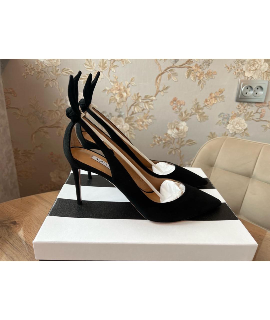 AQUAZZURA Черные кожаные туфли, фото 8