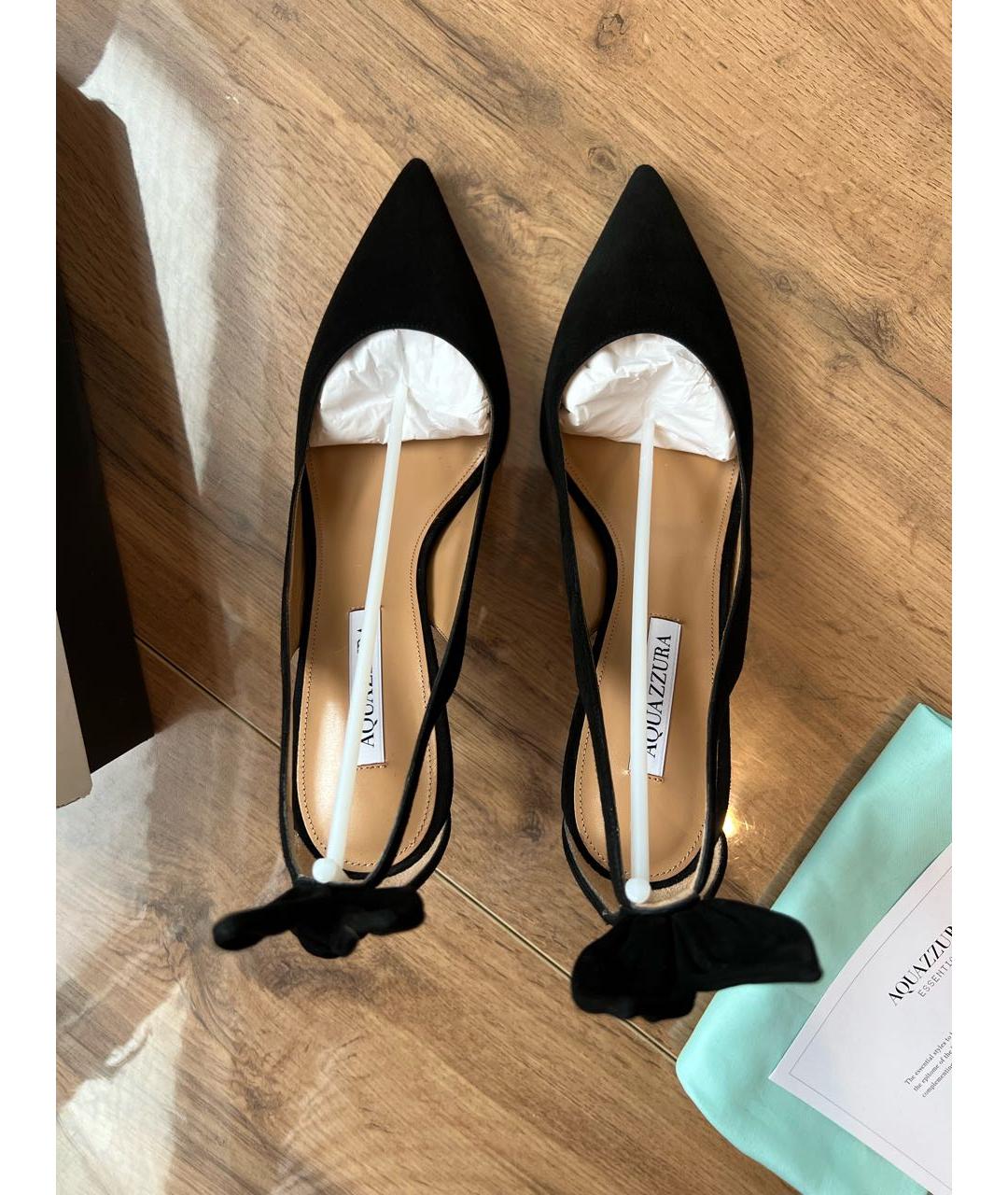 AQUAZZURA Черные кожаные туфли, фото 3
