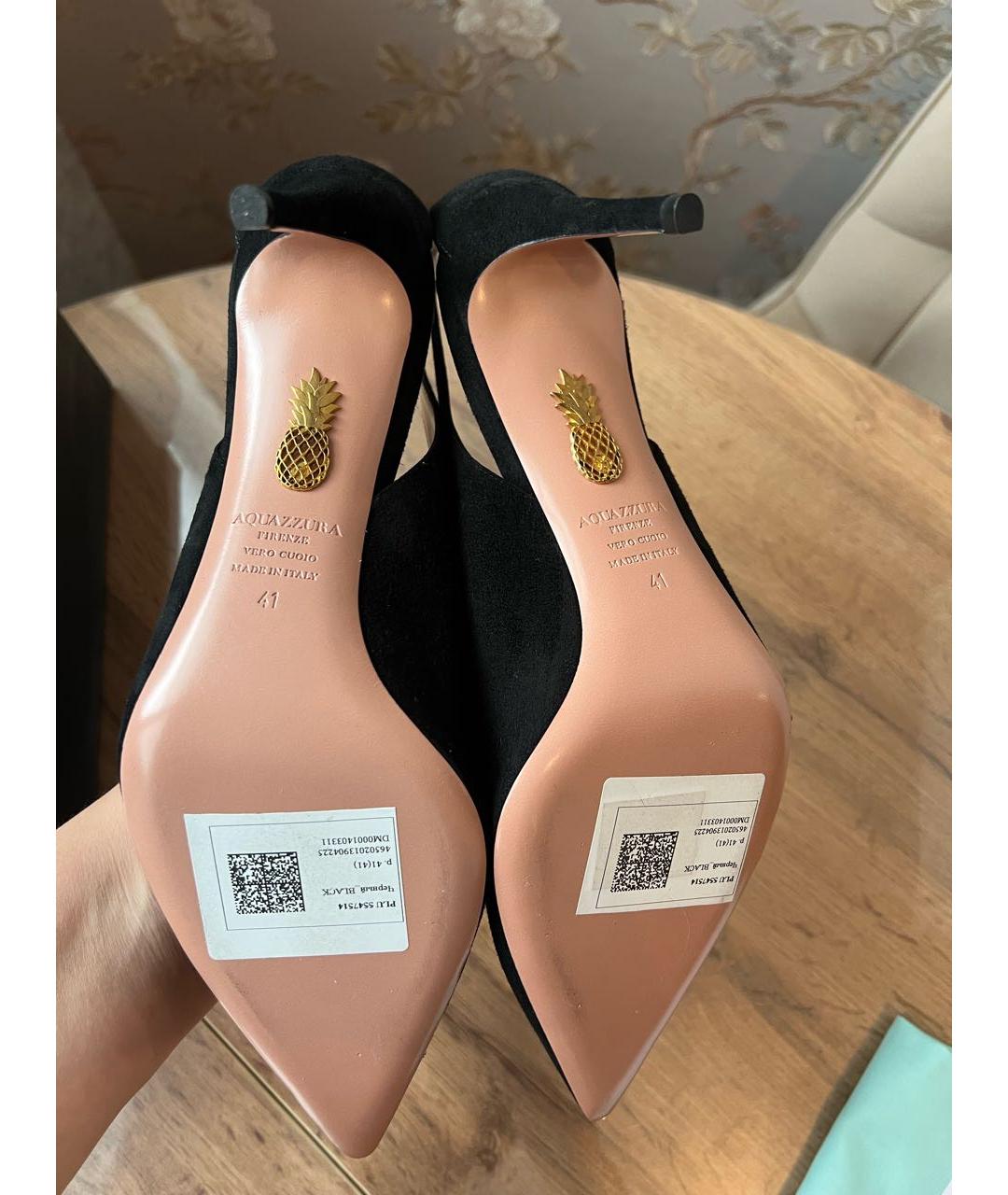 AQUAZZURA Черные кожаные туфли, фото 7