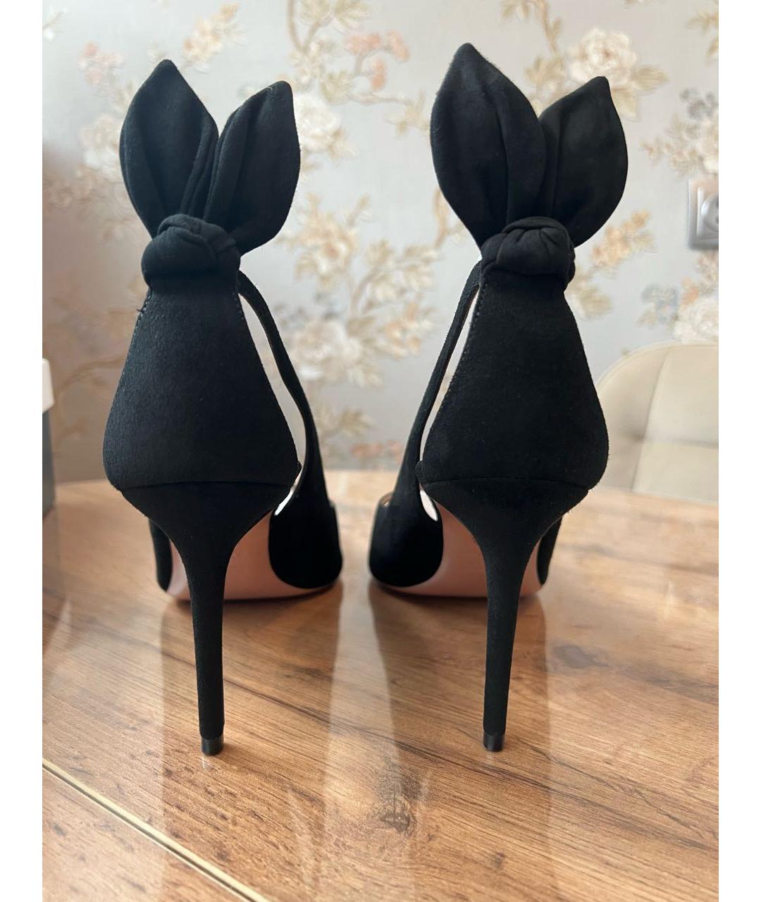 AQUAZZURA Черные кожаные туфли, фото 4
