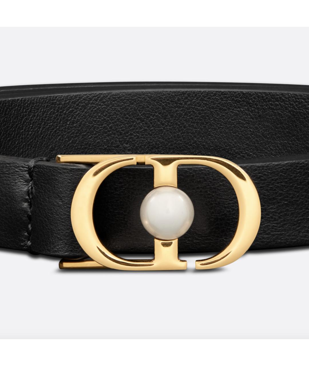 CHRISTIAN DIOR Черный кожаный ремень, фото 2