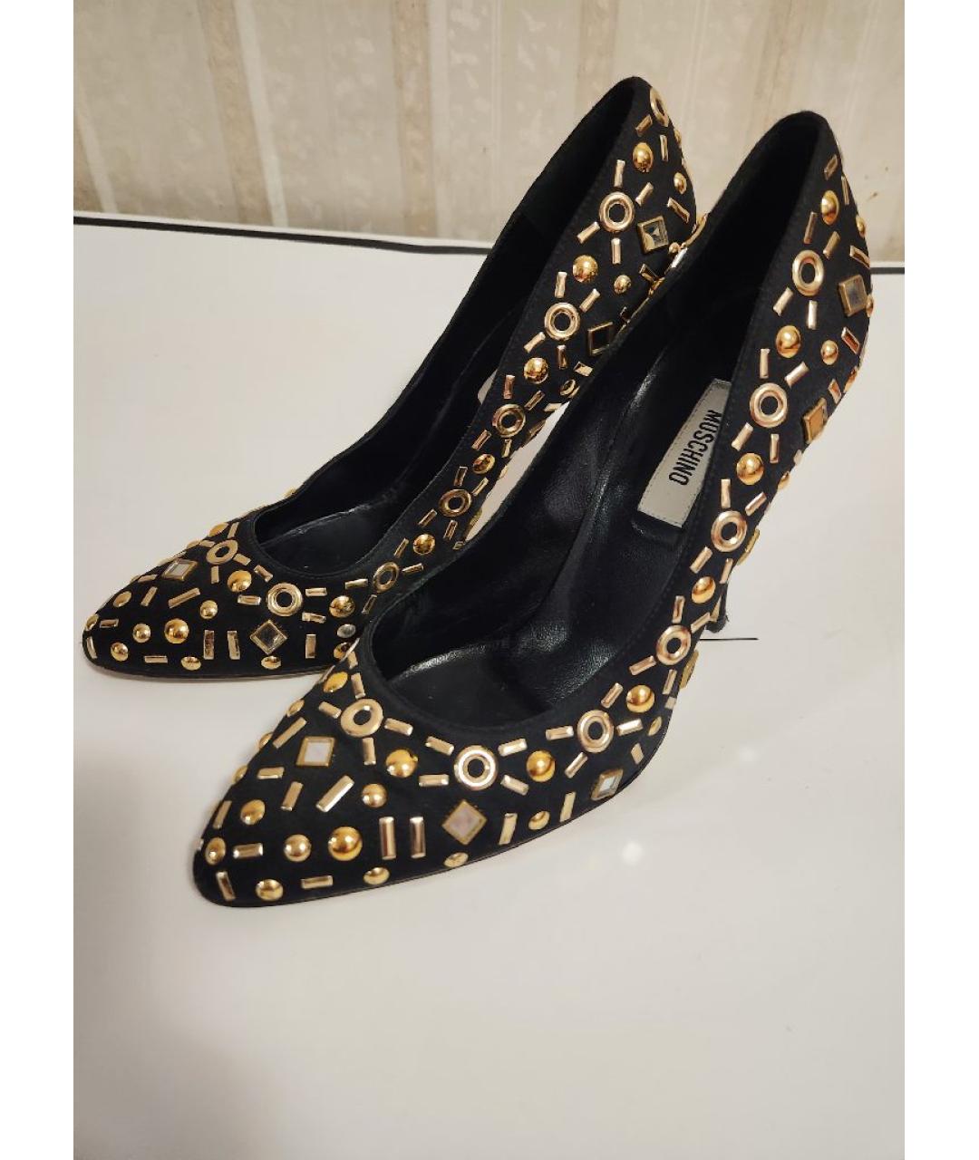 MOSCHINO Черные кожаные туфли, фото 2