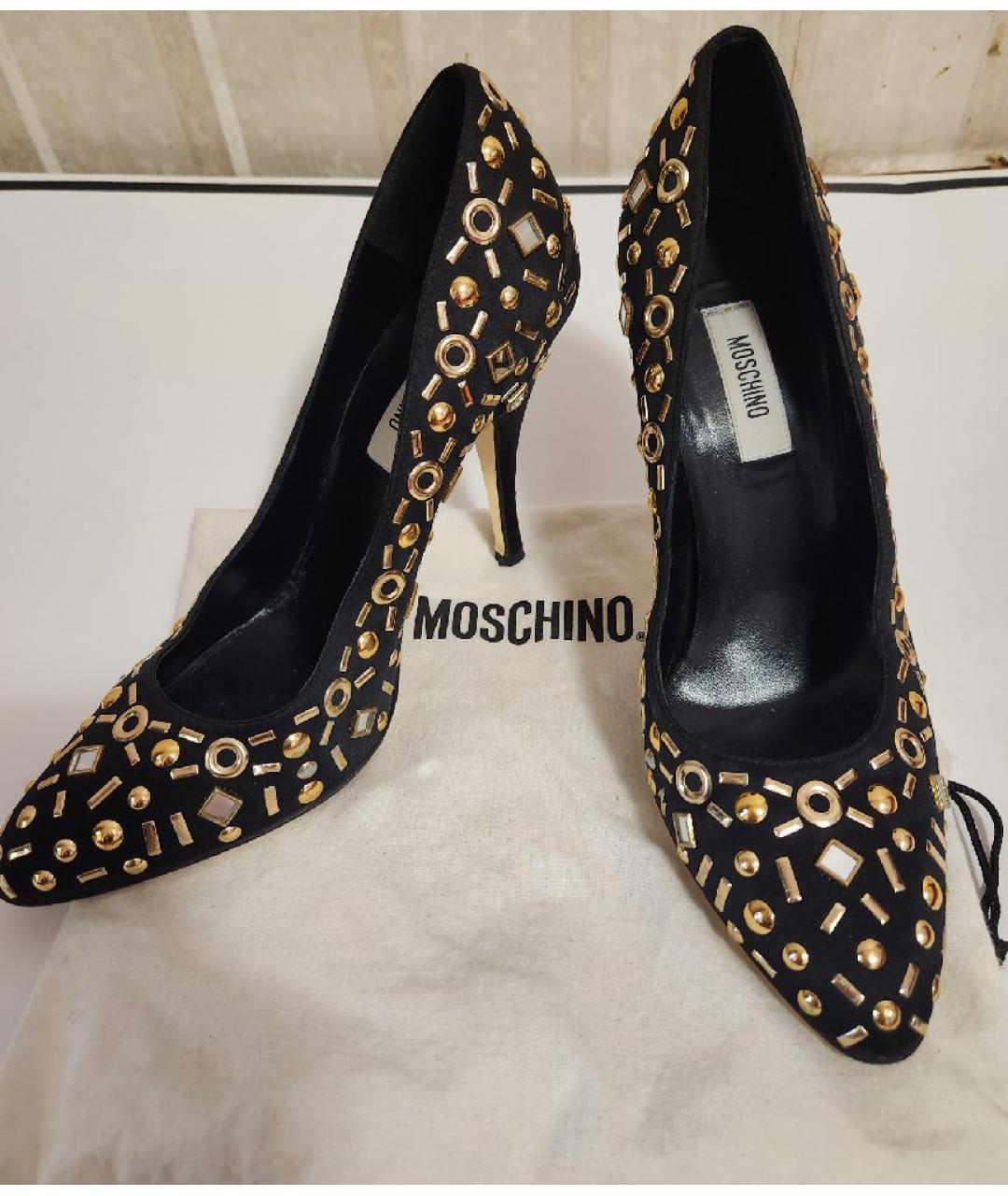 MOSCHINO Черные кожаные туфли, фото 4