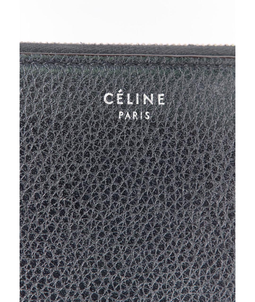 CELINE Черный кожаный кошелек, фото 5