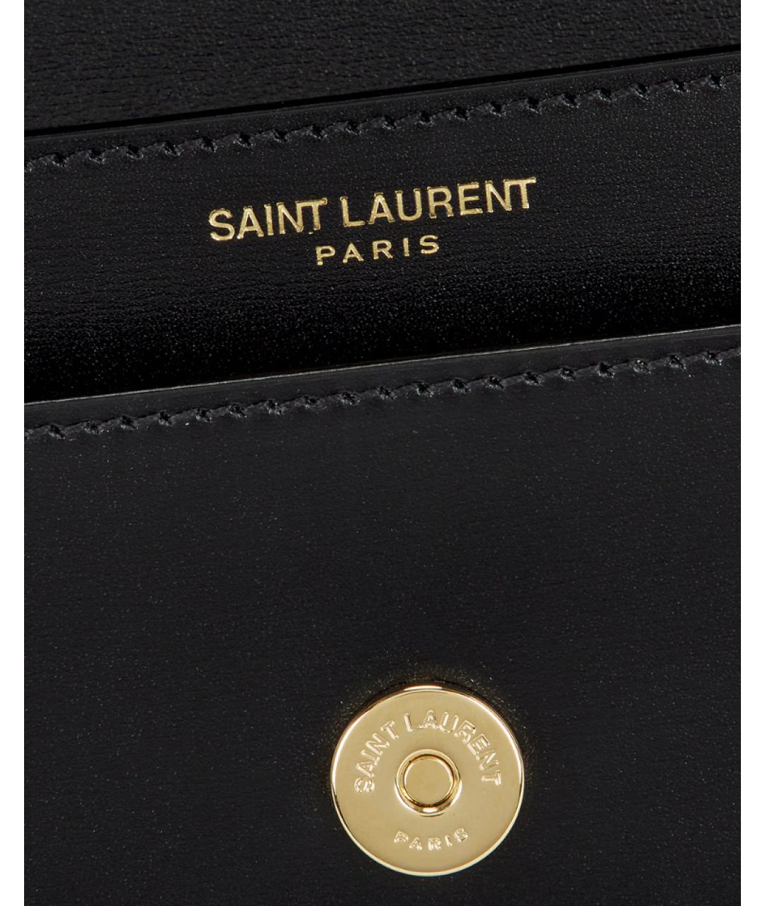 SAINT LAURENT Черная кожаная сумка через плечо, фото 6
