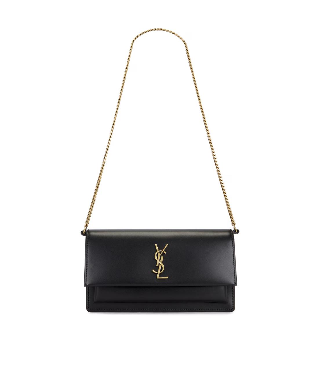 SAINT LAURENT Черная кожаная сумка через плечо, фото 7