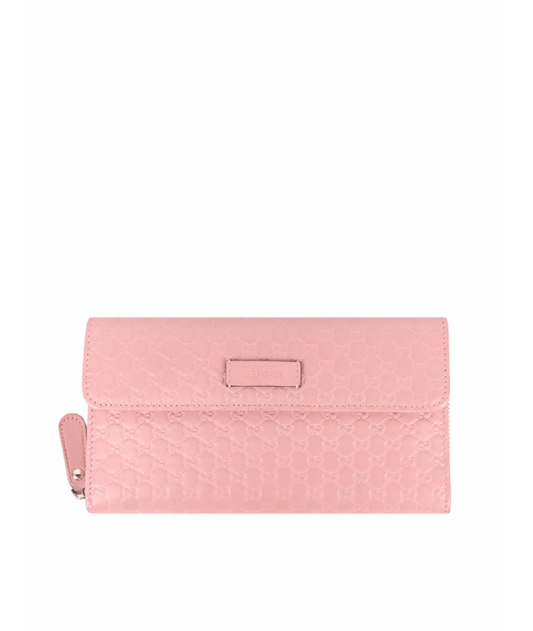 GUCCI Розовый кожаный кошелек, фото 7