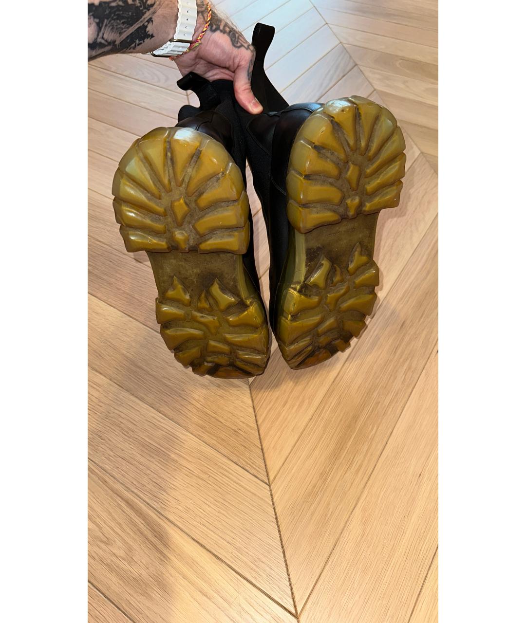 RICK OWENS Черные кожаные высокие ботинки, фото 5