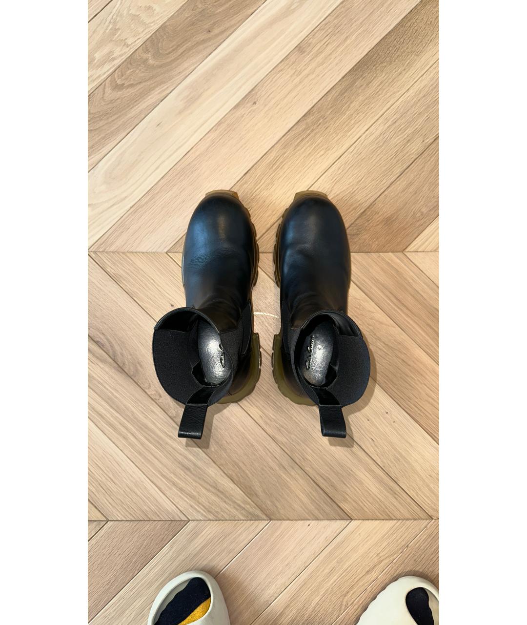 RICK OWENS Черные кожаные высокие ботинки, фото 3